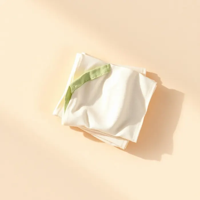 Stack of soft reusable cloth wipes on a warm background